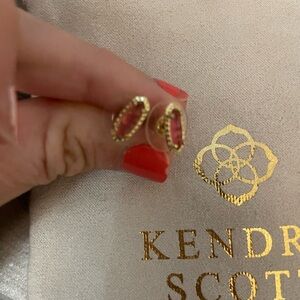 Kendra Scott Gold and Pink Stud Earrings